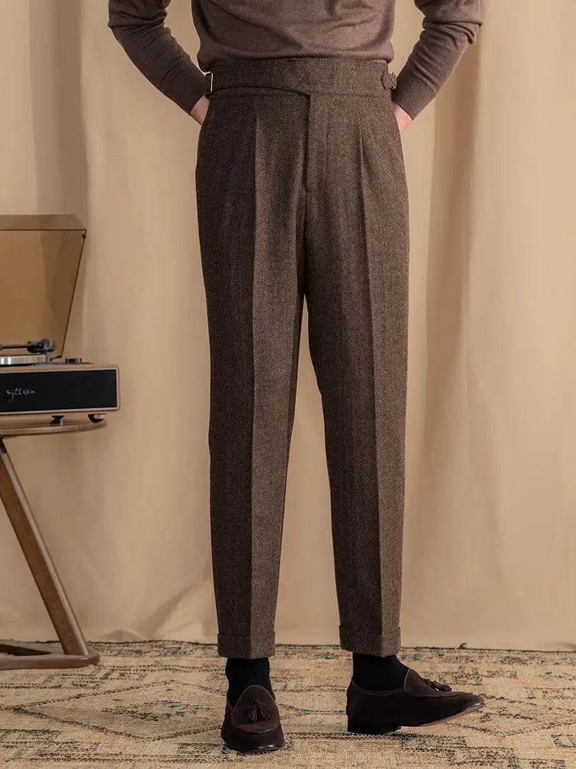 OLD MONEY Extended Tab Wool Trousers