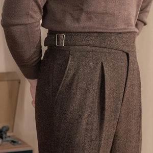 OLD MONEY Extended Tab Wool Trousers