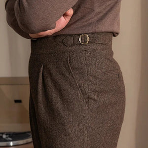 OLD MONEY Extended Tab Wool Trousers