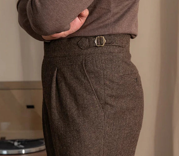 OLD MONEY Extended Tab Wool Trousers