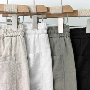 OLD MONEY Pantaloni in lino dal taglio dritto