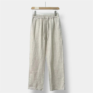 OLD MONEY Pantaloni in lino dal taglio dritto