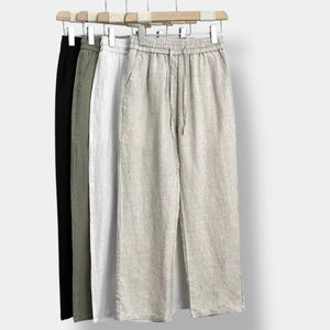OLD MONEY Pantaloni in lino dal taglio dritto