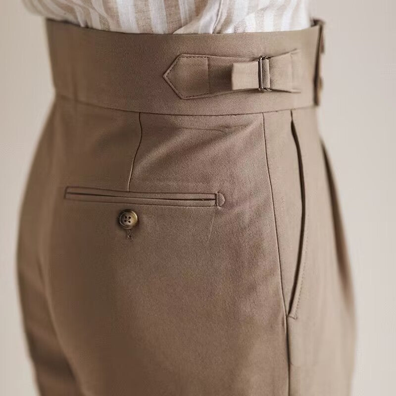OLD MONEY PANTALONE PLISSÉ DOPPIO BOTTONE