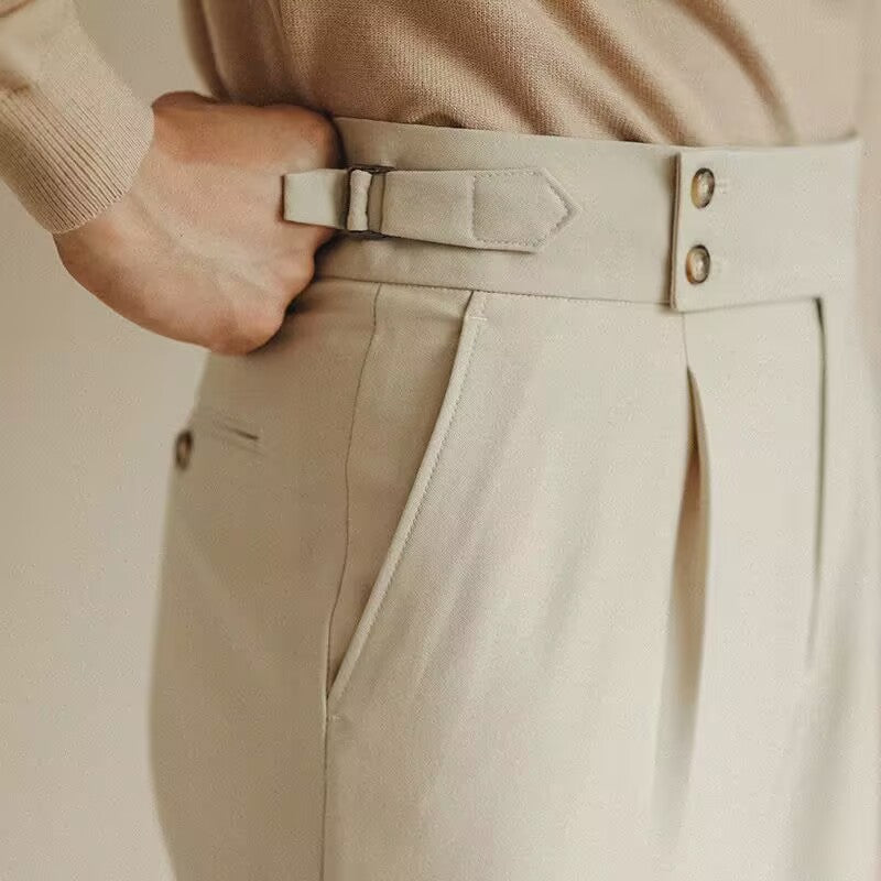 OLD MONEY PANTALONE PLISSÉ DOPPIO BOTTONE