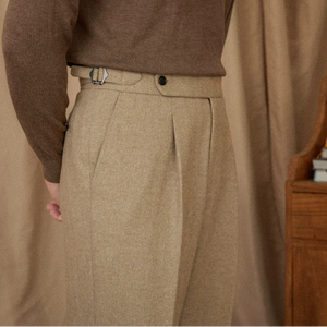 Pantaloni di lana plissettati OLD MONEY
