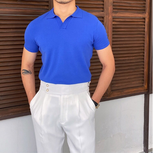 OLD MONEY V Collar Polo Shirt